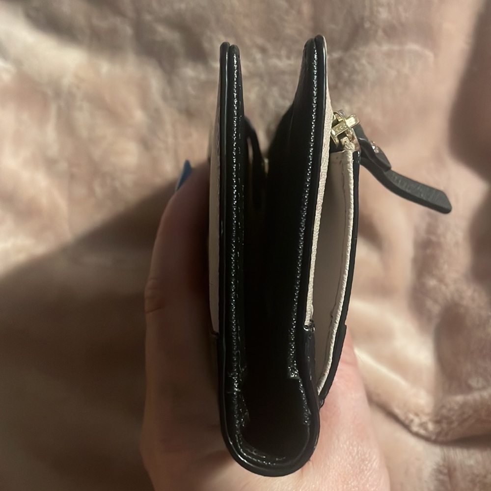Kate Spade Large Slim Bifold Wallet - mauve/muted pink and black - Picture 7 of 15